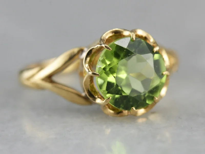 Jade Gemstone Rings with Intricate CarvingsVintage Peridot Solitaire Ring