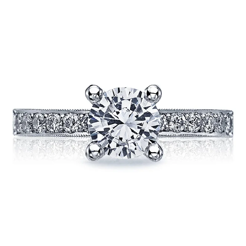 Micro - Pave Diamond Rings with a Sparkling BandRound Solitaire Engagement Ring