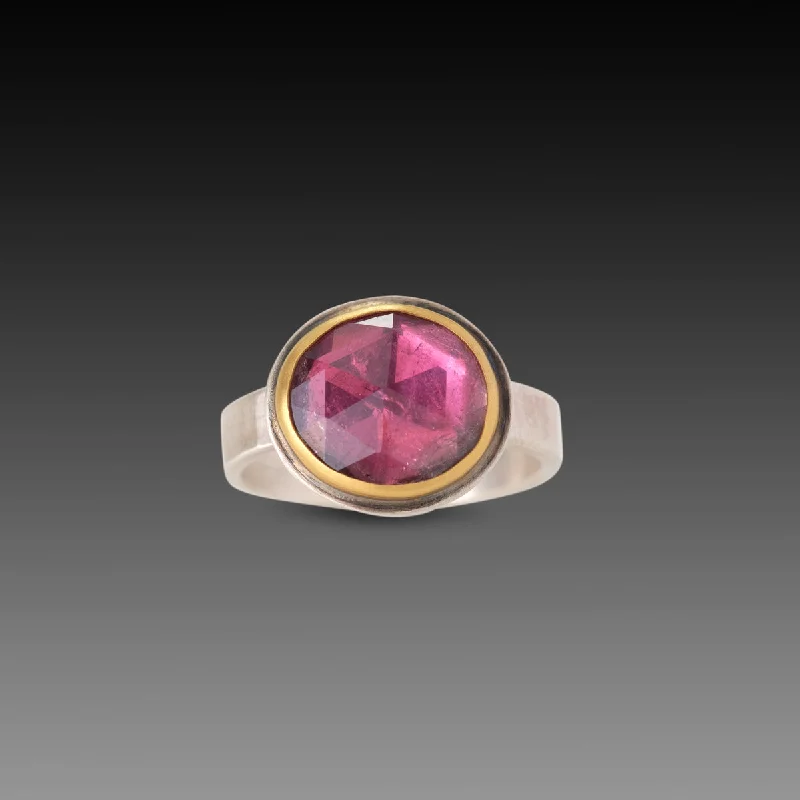 Ruby Gemstone Rings with Intricate Gold Filigree SettingsSimple Elegance Pink Tourmaline Ring