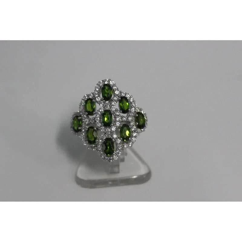 Moonstone Gemstone Rings with a Mysterious SheenSterling Silver 4.09ctw Chrome Diopside Ring, Size-7