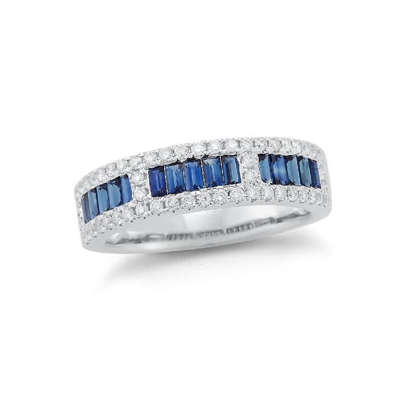 Turquoise Gemstone Rings with Native American - Inspired PatternsBlue Sapphire Baguette & Diamond Ring