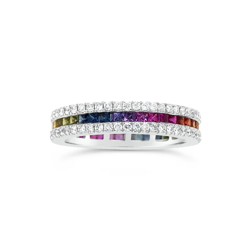 Aquamarine Gemstone Rings with a Nautical - Themed SettingRainbow Gemstone Eternity Ring