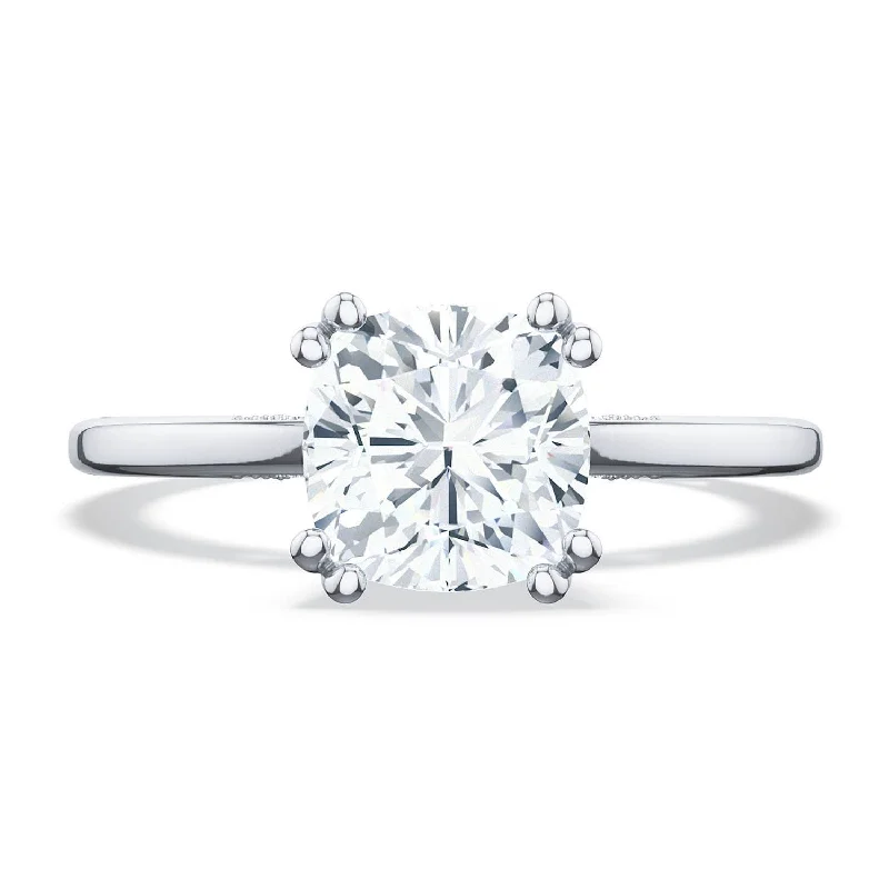 Diamond Rings with a Cathedral Setting for a Classic LookCushion Solitaire Engagement Ring