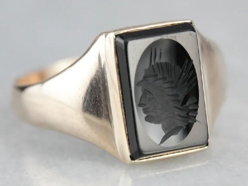 Alexandrite Gemstone Rings with a Chameleon - like Color ChangeVintage Black Onyx Intaglio Ring