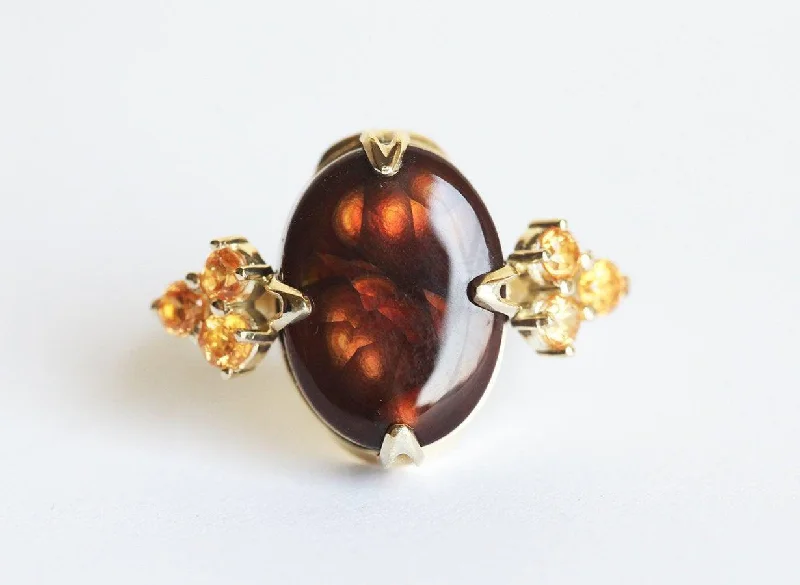 Jade Gemstone Rings with Intricate CarvingsRaya Fire Agate Ring