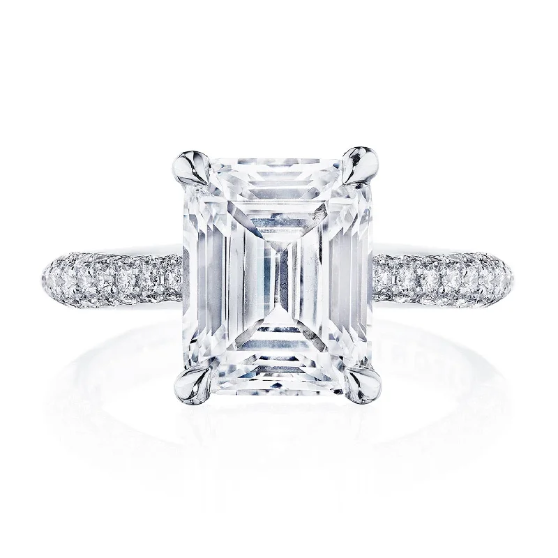 Diamond Rings with a Bezel - Set Center Stone for DurabilityEmerald Solitaire Engagement Ring