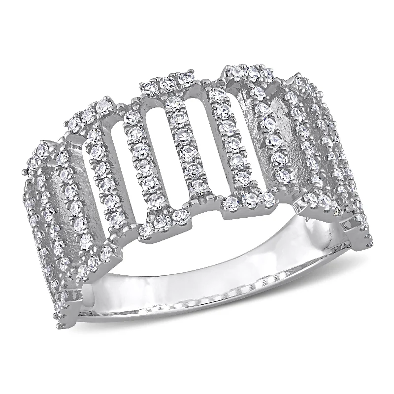 Engagement Diamond Rings with Hidden Halo SettingsMiadora 1/2ct TDW Diamond Openwork Crossover Band Ring in 14k White Gold