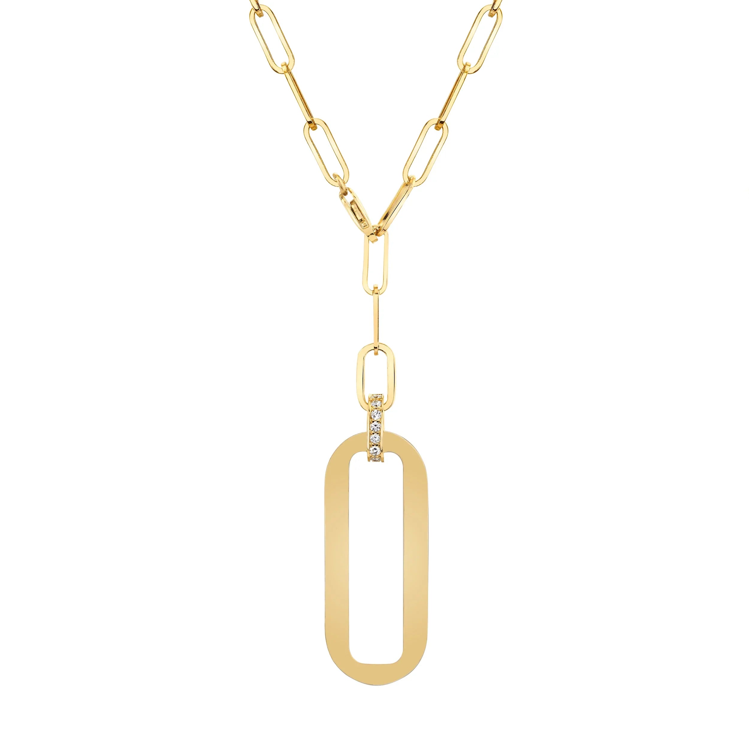 Plain Longline Link Medallion Lariat CN518