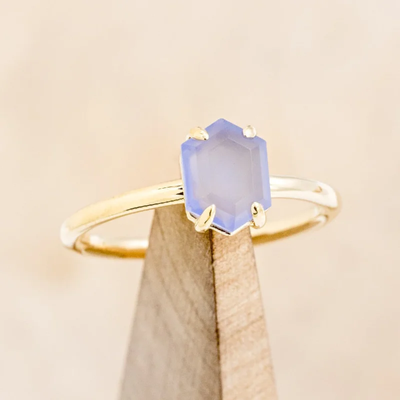 "AURUM" - CHALCEDONY SOLITAIRE ENGAGEMENT RING