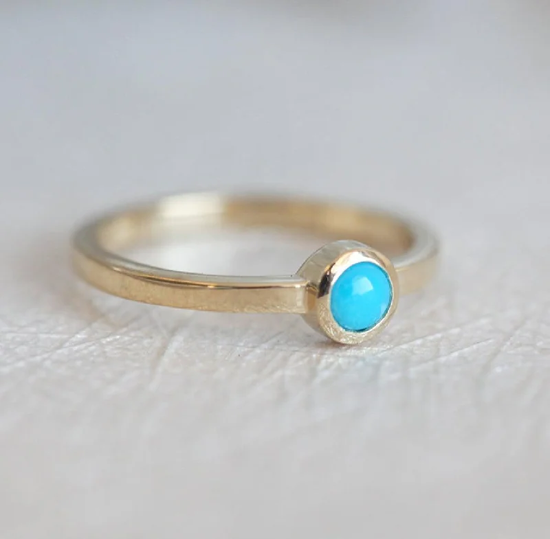 Opal Gemstone Rings with a Rainbow - Hued Play of ColorAllison Round Turquoise Ring