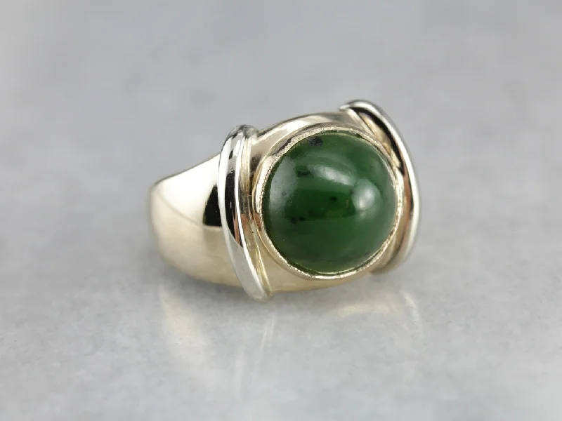 Tourmaline Gemstone Rings in a Multicolor ArrayVintage Jade Cabochon Ring