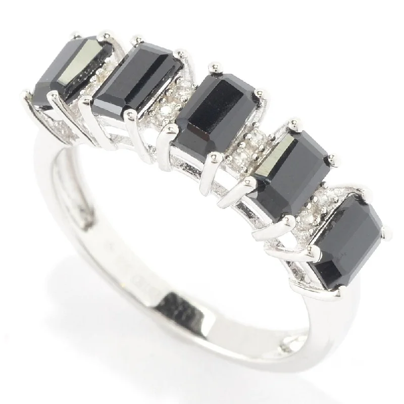 Tourmaline Gemstone Rings in a Multicolor ArraySterling Silver 1 2/5ct Emerald-cut Spinel and White Zircon Ring