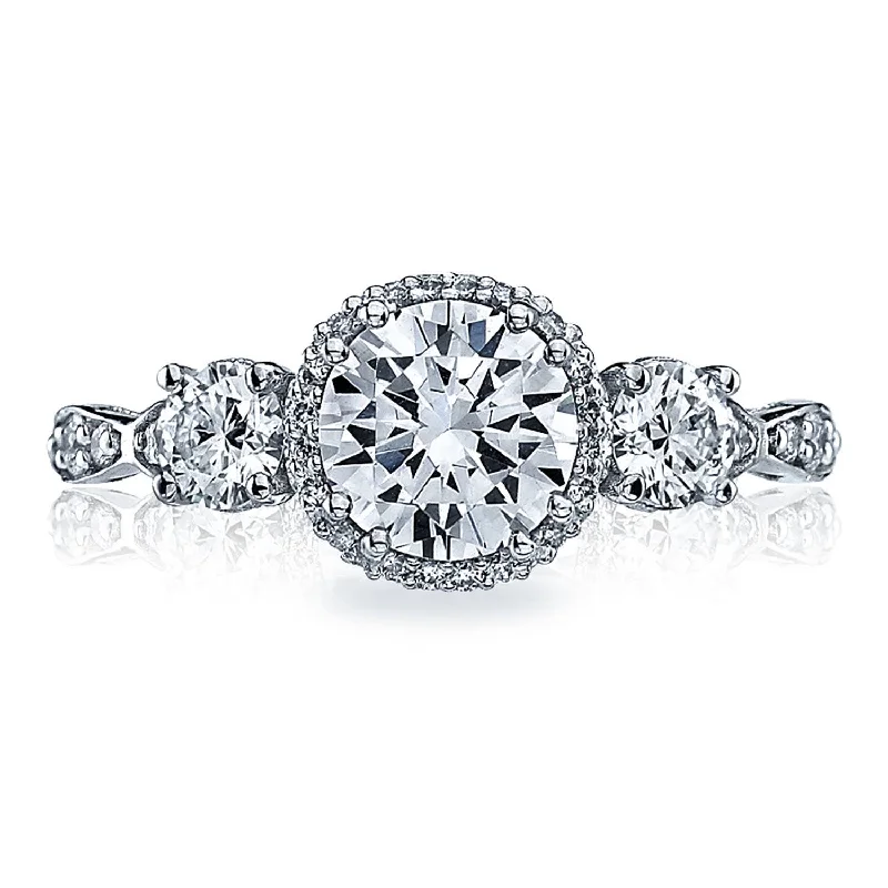 Art Deco - Style Diamond Rings with Geometric PatternsRound 3-Stone Engagement Ring