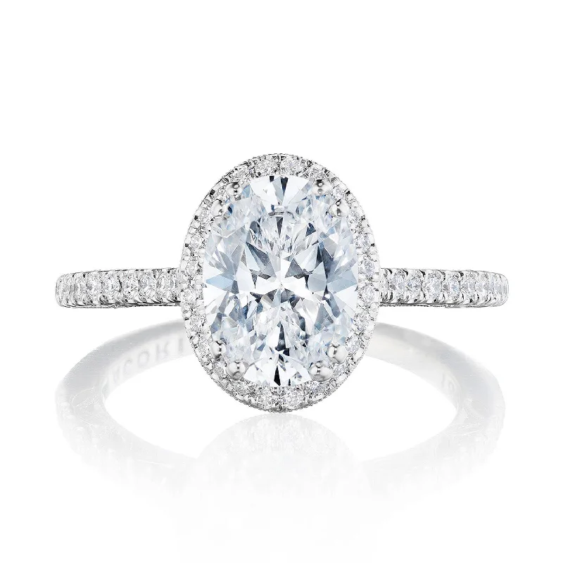 Cushion - Cut Diamond Rings with Double - Prong SettingsOval Bloom Engagement Ring