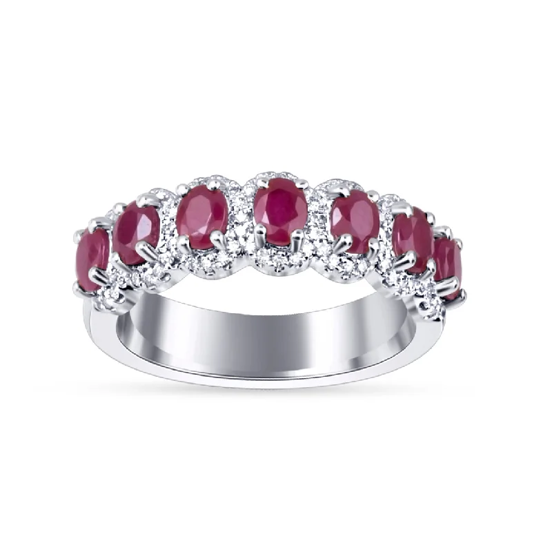 Ruby Gemstone Rings with Intricate Gold Filigree Settings14K 0.48 CT Diamond & RUBY BAND