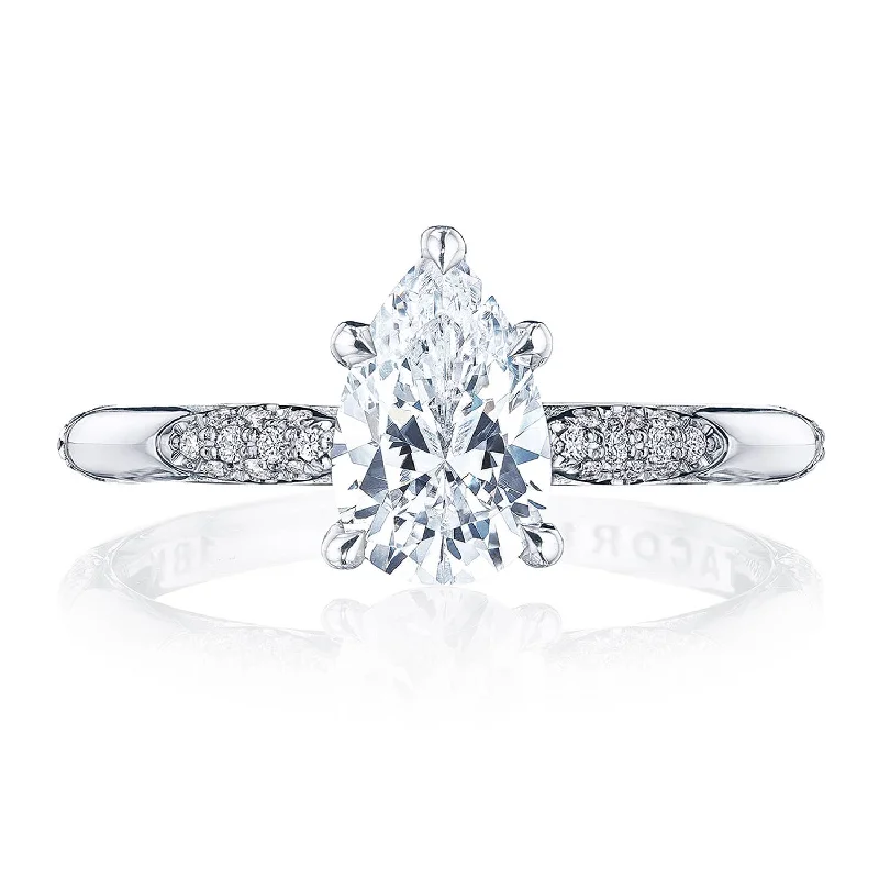 Vintage - Inspired Diamond Rings with Filigree WorkPear Solitaire Engagement Ring