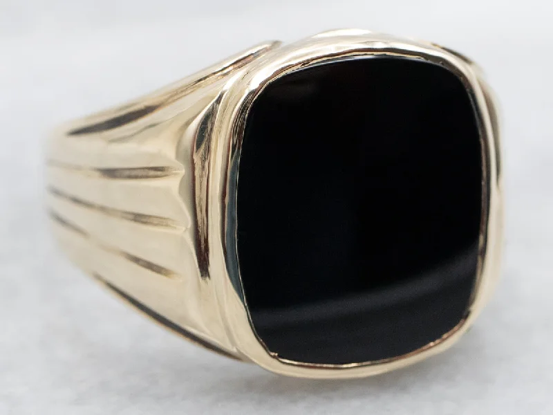 Citrine Gemstone Rings in a Modern Minimalist StyleVintage Men's Black Onyx Statement Ring