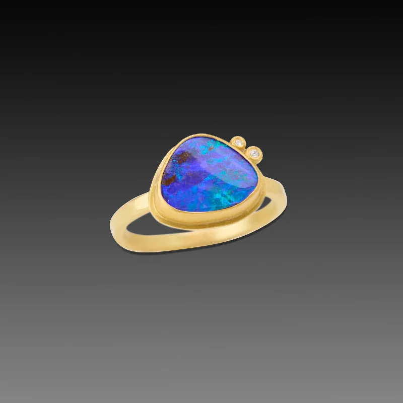 Jade Gemstone Rings with Intricate CarvingsAustralian Boulder Opal Ring