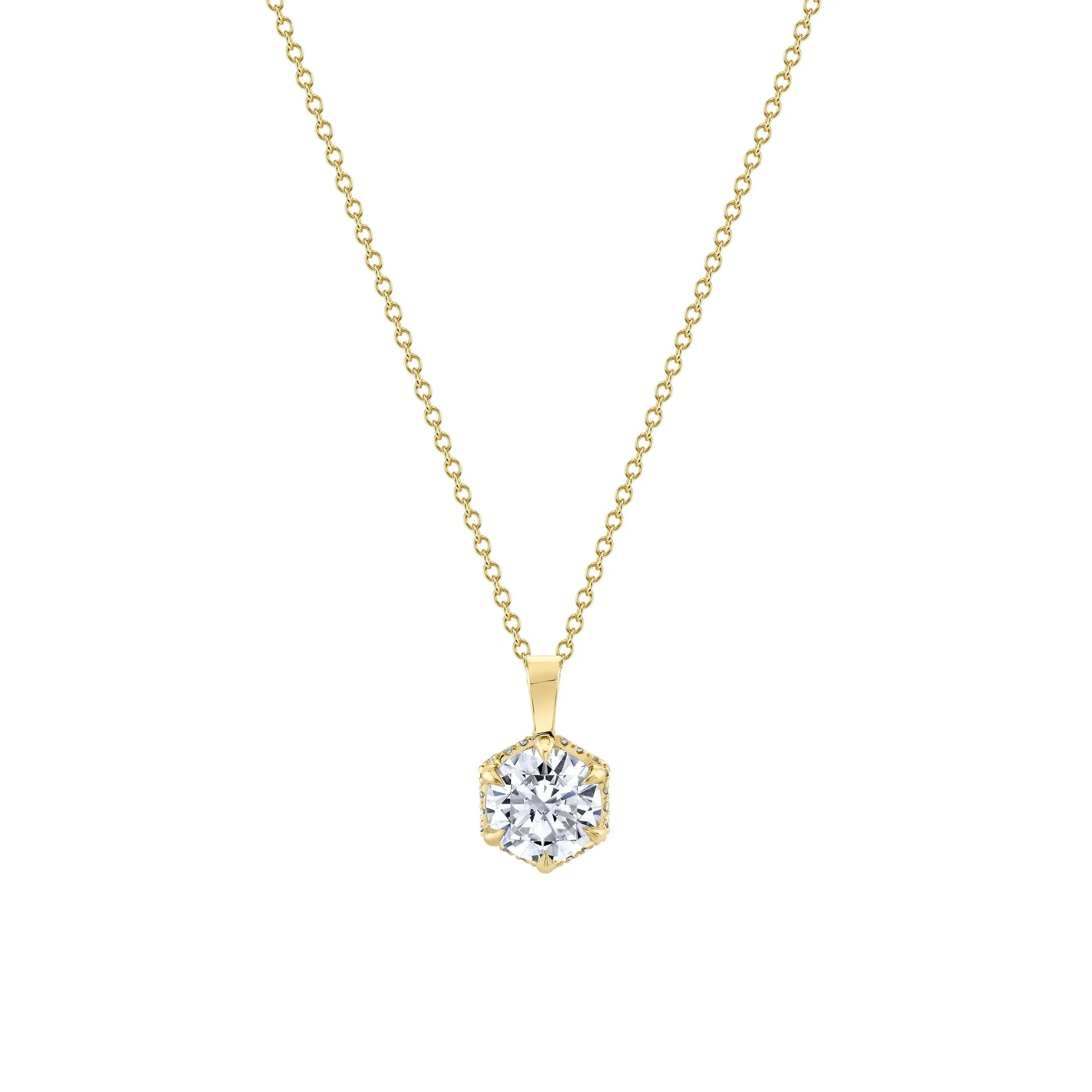 Hex Halo Solitaire Pendant P427-1.0