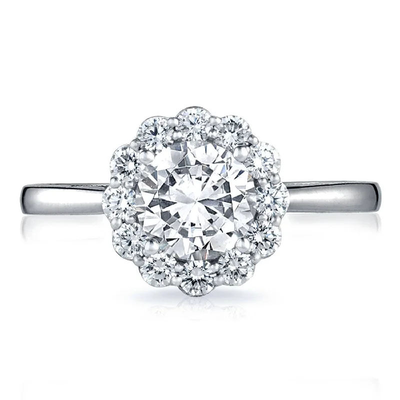 Vintage - Inspired Diamond Rings with Filigree WorkRound Bloom Engagement Ring