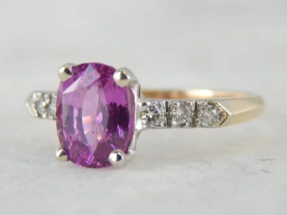 Alexandrite Gemstone Rings with a Chameleon - like Color ChangeVintage Pink Ceylon Sapphire Ring