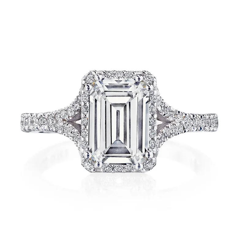 Diamond Rings with a Split - Shank Design for Added ComfortEmerald Bloom Engagement Ring