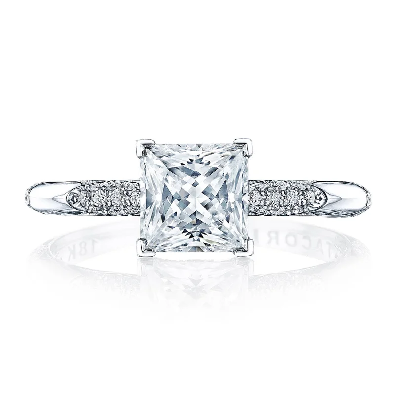 Halo - Style Diamond Rings with Smaller Accent DiamondsPrincess Solitaire Engagement Ring