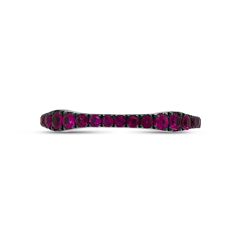 Sapphire Gemstone Rings in a Victorian - Inspired DesignPink Sapphire Curvy Eternity Band