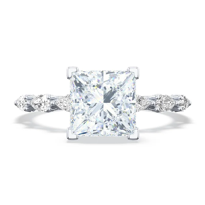 Cushion - Cut Diamond Rings with Double - Prong SettingsPrincess Solitaire Engagement Ring