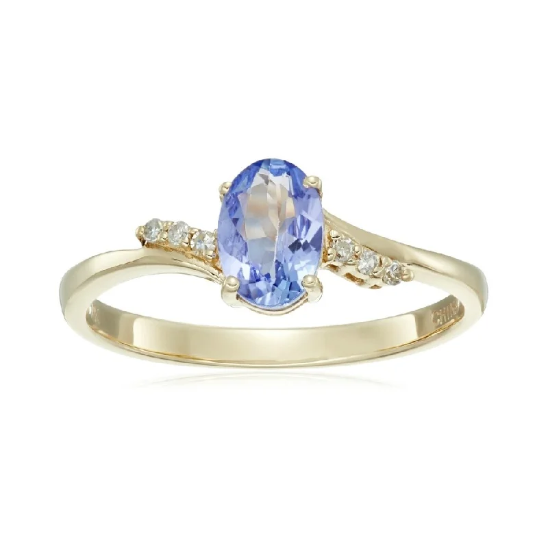 Tourmaline Gemstone Rings in a Multicolor Array10k Yellow Gold Tanzanite and Diamond Classic Ring, Size - 7