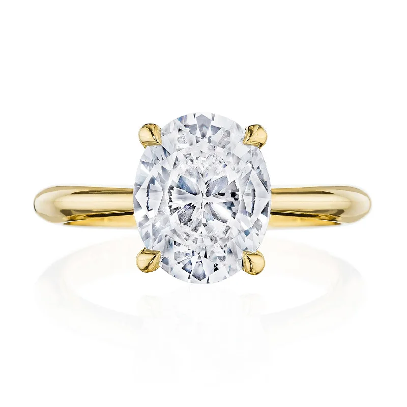 Micro - Pave Diamond Rings with a Sparkling BandOval Solitaire Engagement Ring