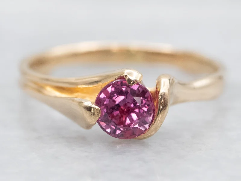 Garnet Gemstone Rings with a Vintage - Style Bezel SettingSweet Pink Sapphire Solitaire Ring