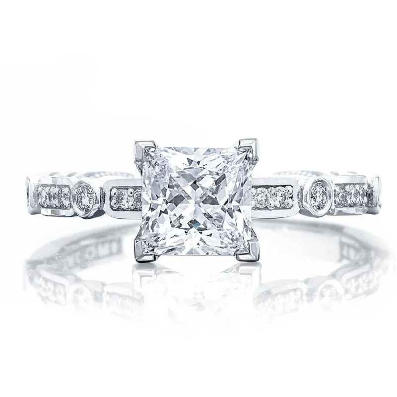 Art Deco - Style Diamond Rings with Geometric PatternsPrincess Solitaire Engagement Ring