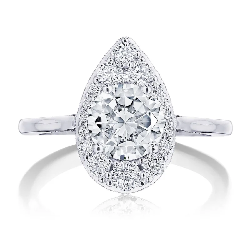 Art Deco - Style Diamond Rings with Geometric PatternsRound, Pear Bloom Engagement Ring