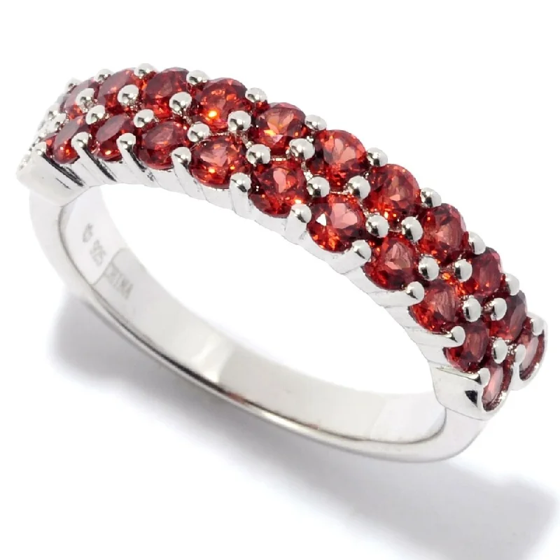 Tourmaline Gemstone Rings in a Multicolor ArrayRhodium Over Sterling Silver 1.4Ctw Red Garnet Band