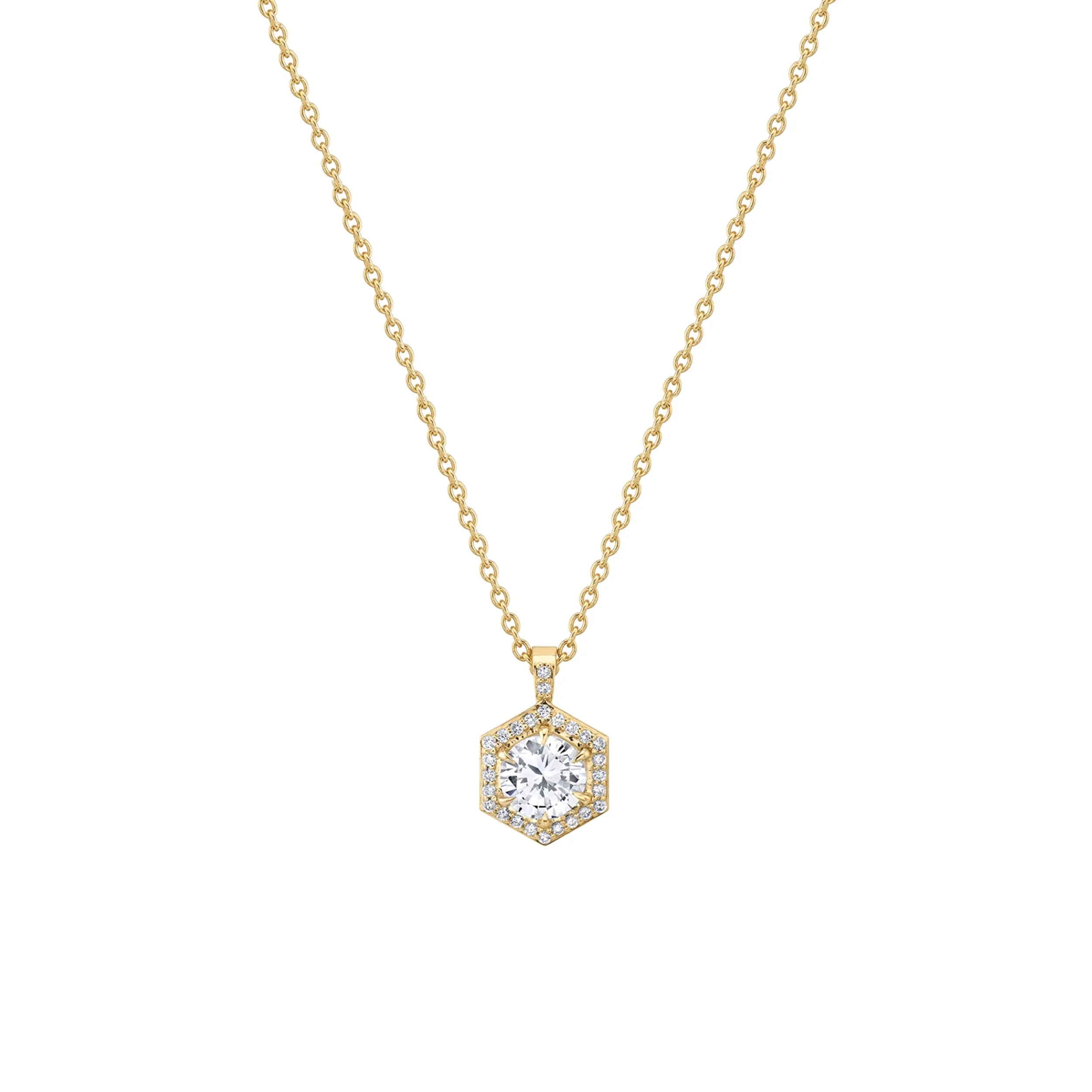 Hex Halo Solitaire Pendant P424-1.0