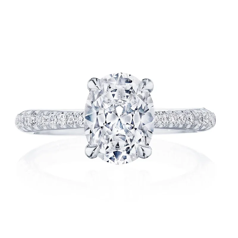 Micro - Pave Diamond Rings with a Sparkling BandOval Solitaire Engagement Ring