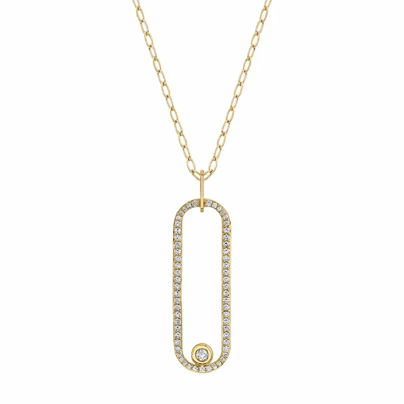 Pave Longline Link Pendant P360PV