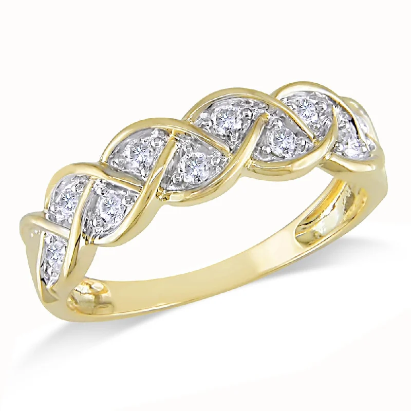 Diamond Rings with a Bezel - Set Center Stone for DurabilityMiadora 10k Yellow Gold 1/4ct TDW Diamond Infinity Ring - White