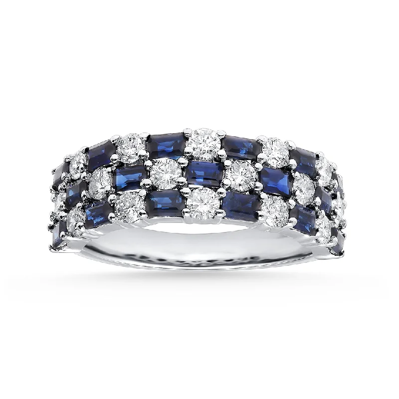 Tanzanite Gemstone Rings with Platinum Milgrain Detailing14K 0.88CT DIAMOND SAPPHIRE  RING