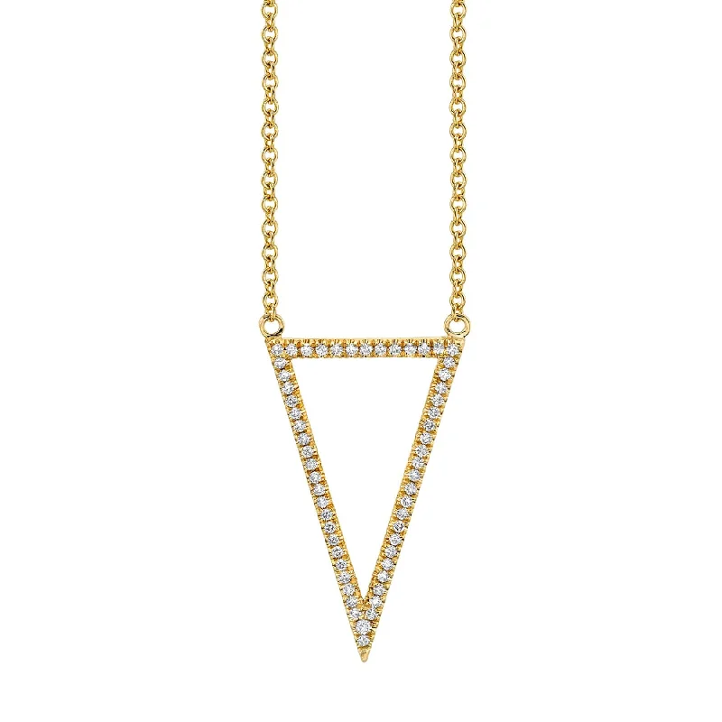 Geometric Triangle Diamond Pendant P226YG