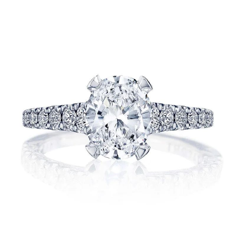 Micro - Pave Diamond Rings with a Sparkling BandOval Solitaire Engagement Ring