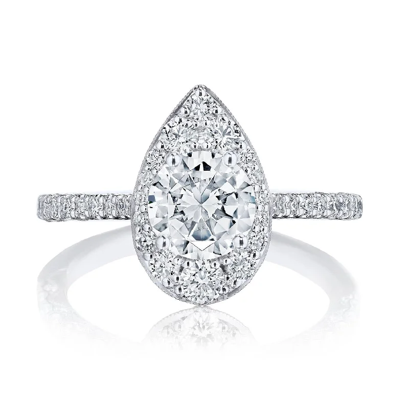 Art Deco - Style Diamond Rings with Geometric PatternsRound, Pear Bloom Engagement Ring