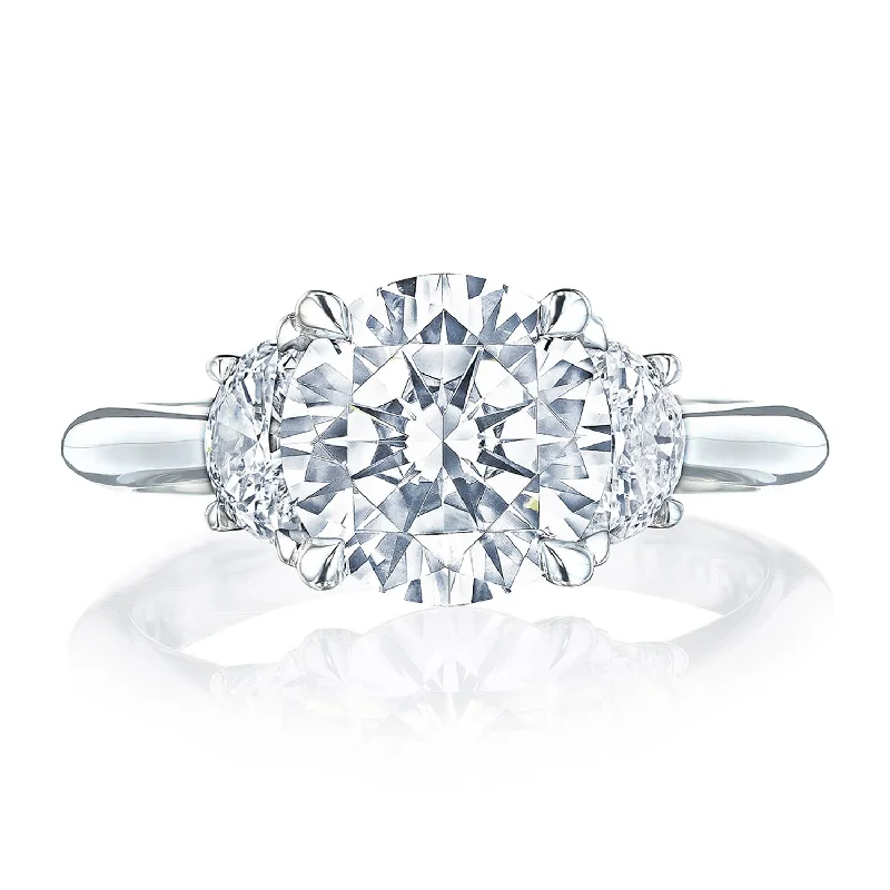 Micro - Pave Diamond Rings with a Sparkling BandRound 3-Stone Engagement Ring