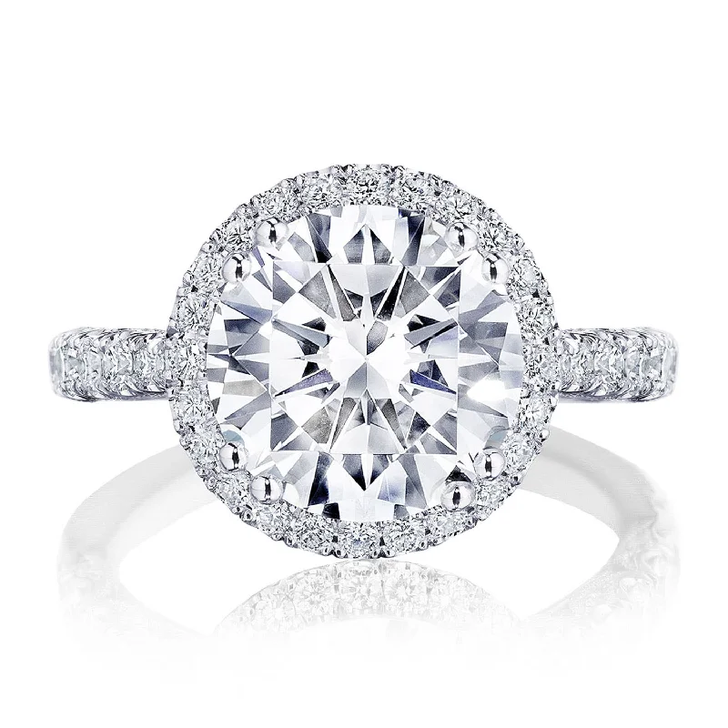 Diamond Rings with a Bezel - Set Center Stone for DurabilityRound Bloom Engagement Ring