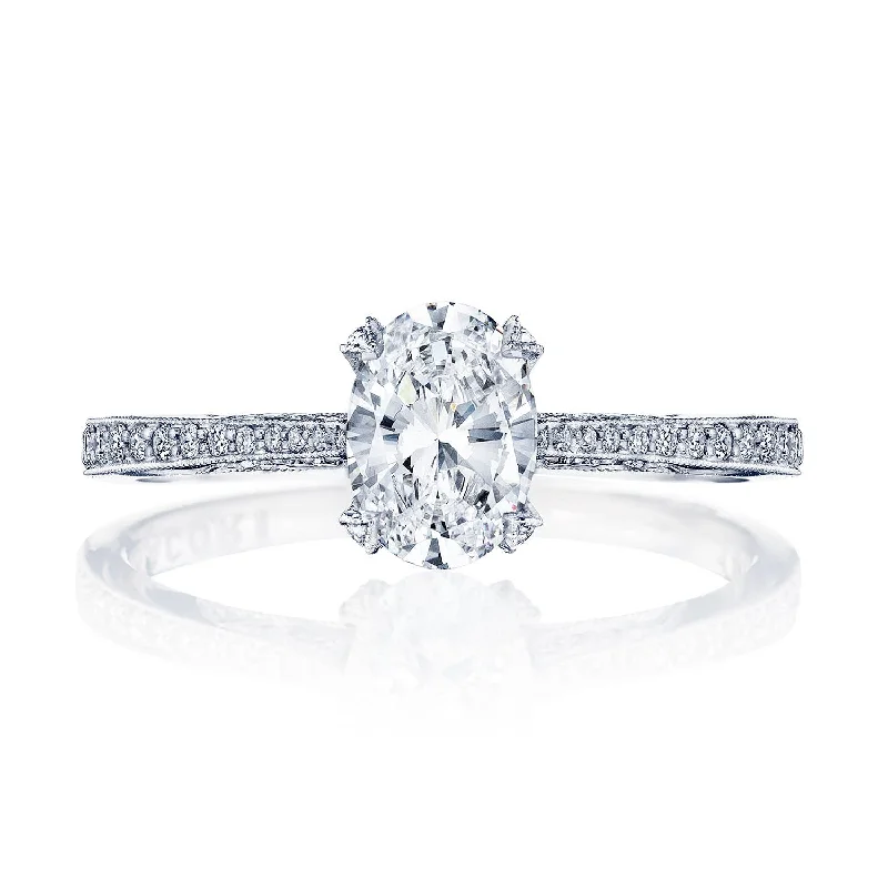 Engagement Diamond Rings with Hidden Halo SettingsOval Solitaire Engagement Ring