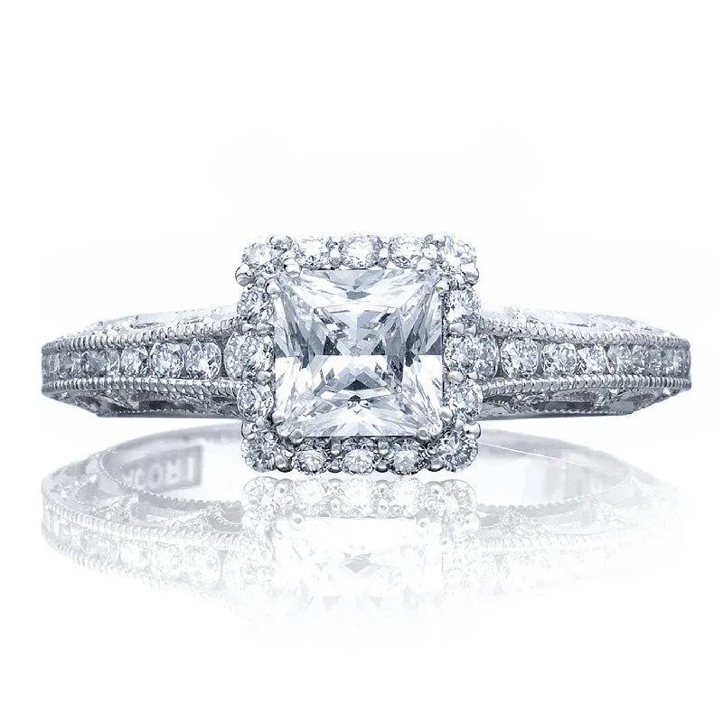 Engagement Diamond Rings with Hidden Halo SettingsPrincess Bloom Engagement Ring