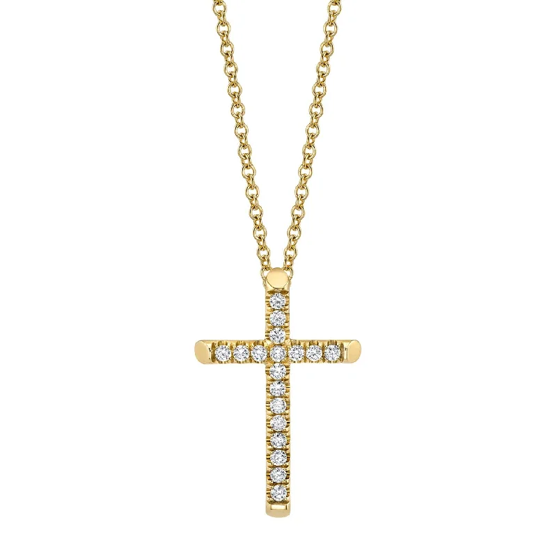 Small Diamond Cross Pendant P139S-YG