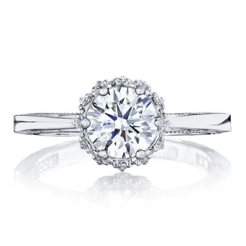 Vintage - Inspired Diamond Rings with Filigree WorkRound Bloom Engagement Ring