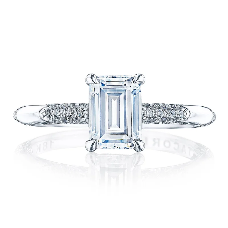 Diamond Rings with a Bezel - Set Center Stone for DurabilityEmerald Solitaire Engagement Ring